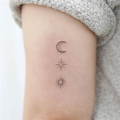 sun star moon tattoo